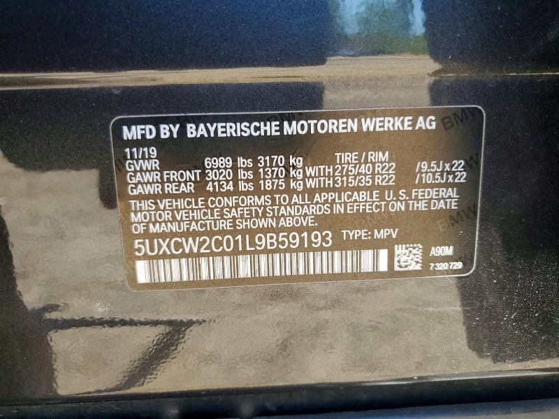 Aukcja sprzedaży 2020 Bmw X7, vin: 5UXCW2C01L9B59193, numer aukcji: 55595486