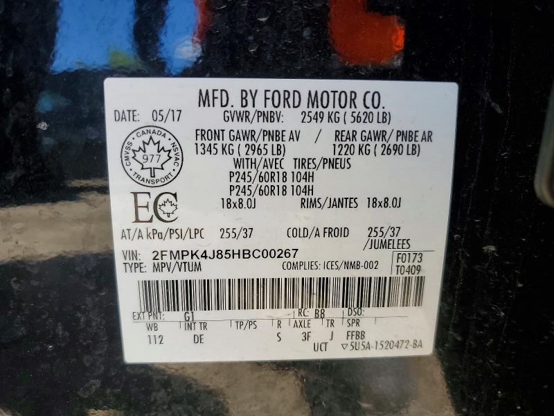 Продажа на аукционе авто 2017 Ford Edge, vin: 2FMPK4J85HBC00267, номер лота: 57677226