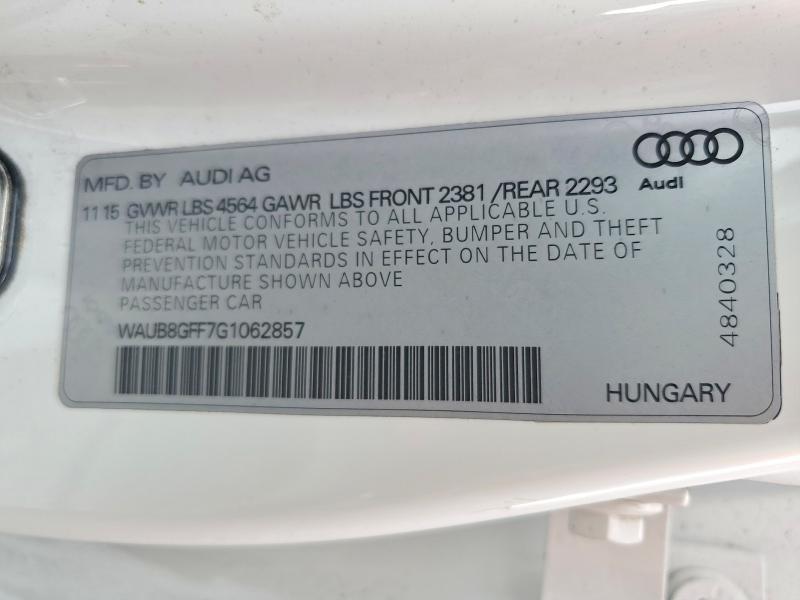 Продаж на аукціоні авто 2016 Audi A3, vin: WAUB8GFF7G1062857, номер лоту: 58239166