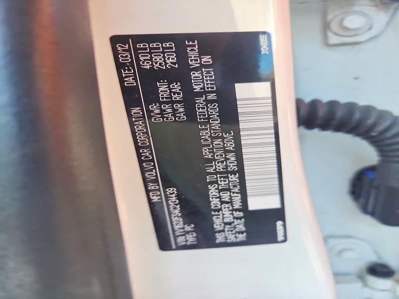 56952426 :رقم المزاد ، YV1622FS4C2134439 vin ، 2012 Volvo S60 مزاد بيع