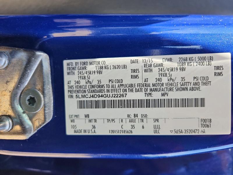 Продажа на аукционе авто 2016 Lincoln Mkc, vin: 5LMCJ4D94GUJ22267, номер лота: 55553576