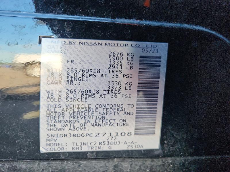 Продажа на аукционе авто 2023 Nissan Pathfinder, vin: 5N1DR3BD6PC271108, номер лота: 57827086