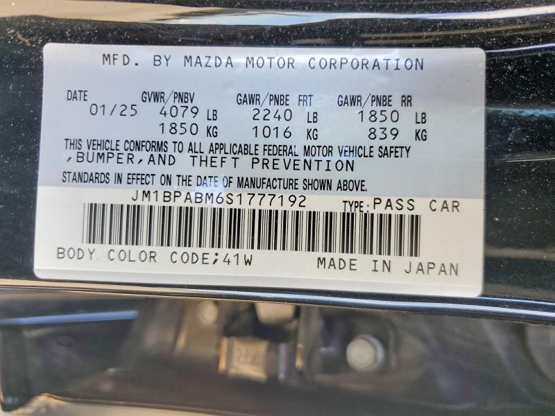Продажа на аукционе авто 2025 Mazda 3, vin: JM1BPABM6S1777192, номер лота: 56431746