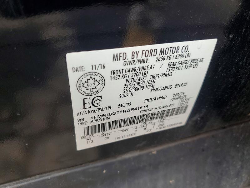 Aukcja sprzedaży 2017 Ford Explorer, vin: 1FM5K8GT6HGB41815, numer aukcji: 56573776