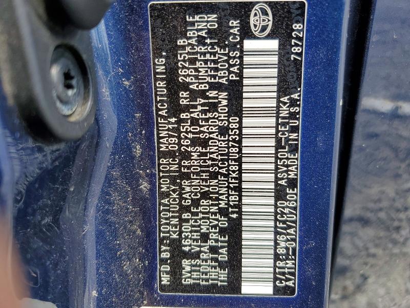 57645726 :رقم المزاد ، 4T1BF1FK8FU873580 vin ، 2015 Toyota Camry مزاد بيع