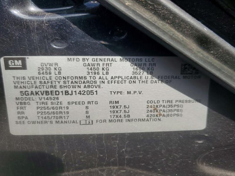 Aukcja sprzedaży 2011 Buick Enclave, vin: 5GAKVBED1BJ142051, numer aukcji: 56595136
