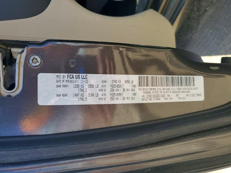 2016 Chrysler Town & Country მანქანა იყიდება აუქციონზე, vin: 2C4RC1BG6GR213453, აუქციონის ნომერი: 57769726