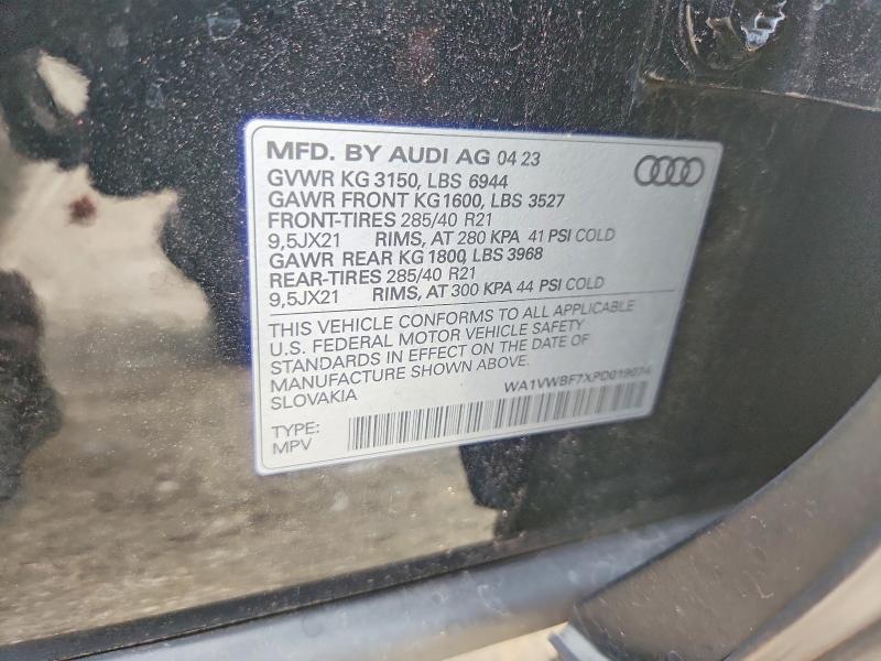 Продажа на аукционе авто 2023 Audi Sq7, vin: WA1VWBF7XPD019074, номер лота: 59079666