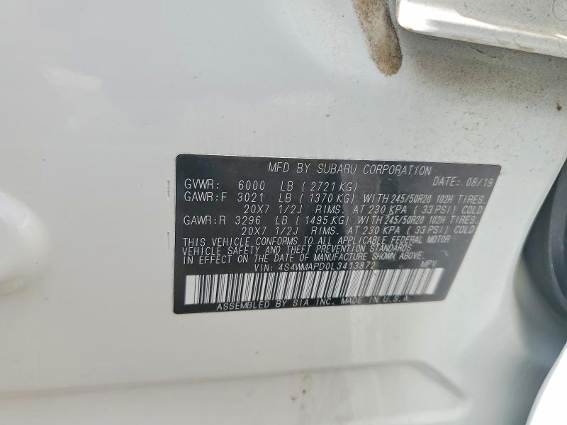 Aukcja sprzedaży 2020 Subaru Ascent, vin: 4S4WMAPD0L3413872, numer aukcji: 57720476