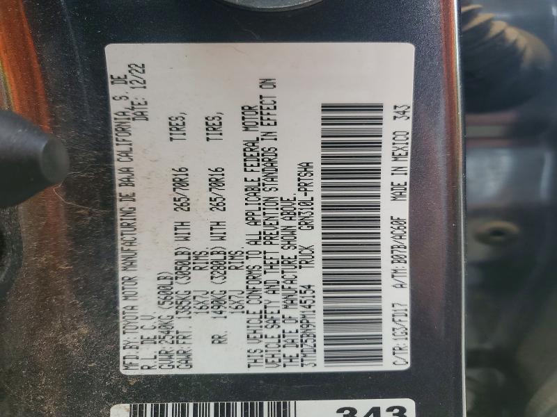 Продажа на аукционе авто 2023 Toyota Tacoma, vin: 3TMDZ5BN9PM145154, номер лота: 57697656