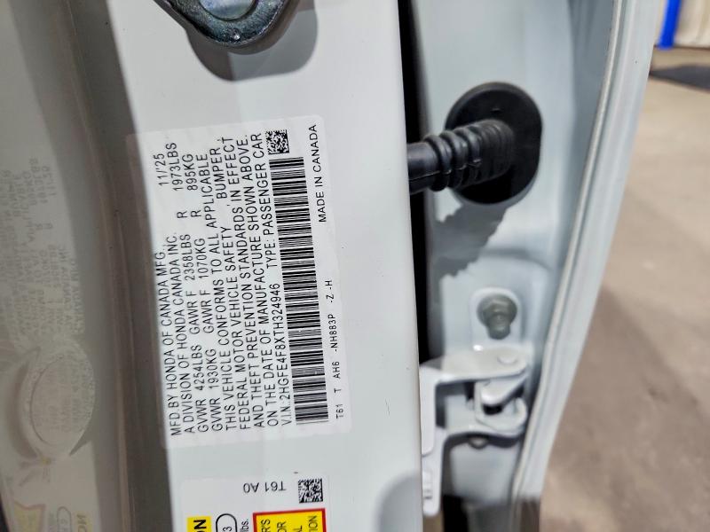 Продажа на аукционе авто 2026 Honda Civic, vin: 2HGFE4F8XTH324946, номер лота: 56589456