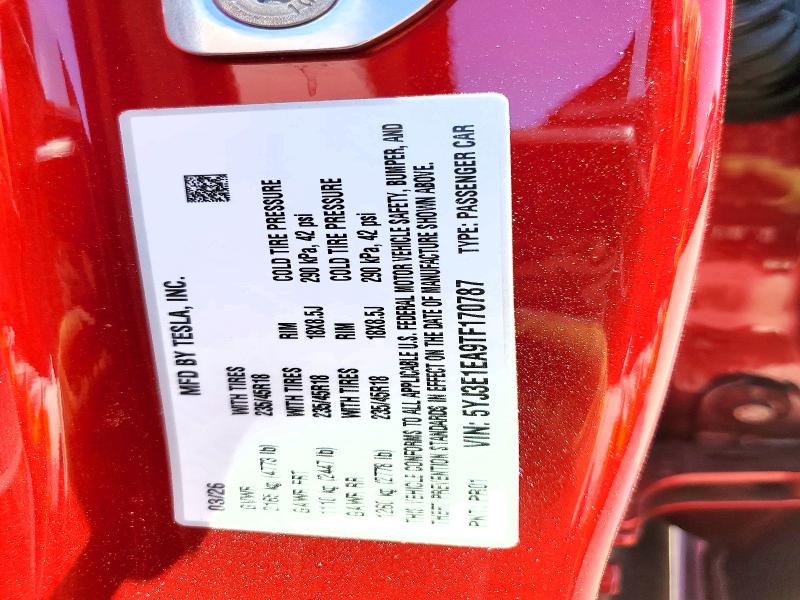 Aukcja sprzedaży 2026 Tesla Model 3, vin: 5YJ3E1EA9TF170787, numer aukcji: 56184246