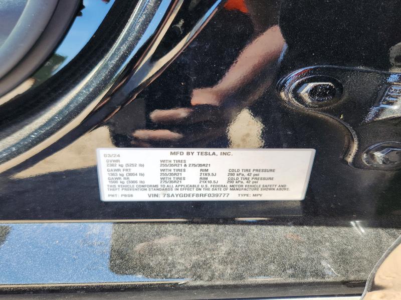 Продаж на аукціоні авто 2024 Tesla Model Y, vin: 7SAYGDEF8RF039777, номер лоту: 58462386