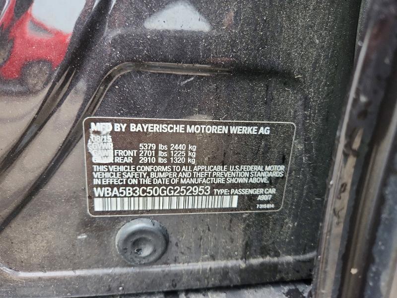Продаж на аукціоні авто 2016 Bmw 535, vin: WBA5B3C50GG252953, номер лоту: 58354496
