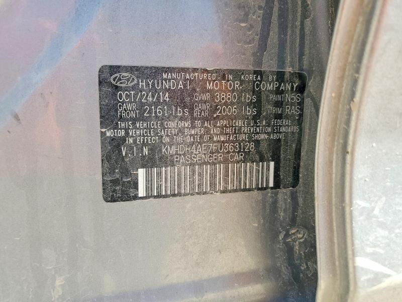 Продажа на аукционе авто 2015 Hyundai Elantra, vin: KMHDH4AE7FU363128, номер лота: 57933676