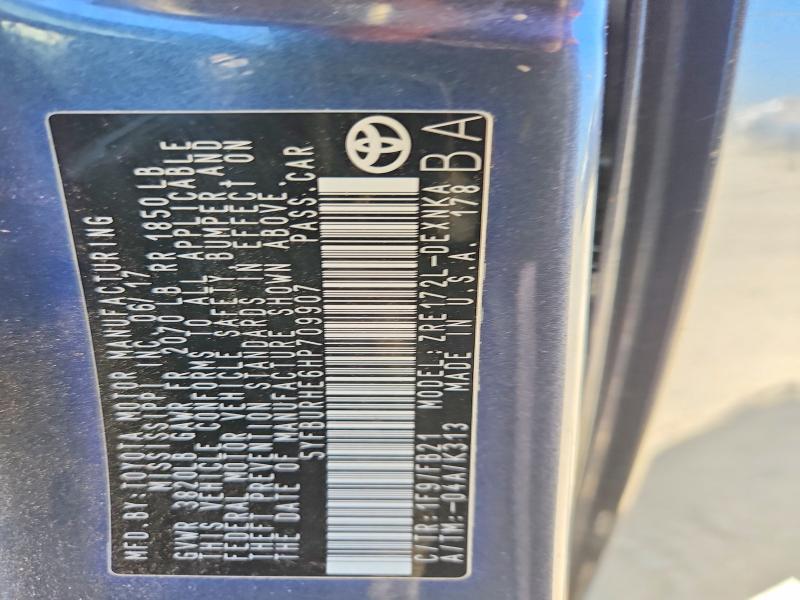 54878336 :رقم المزاد ، 5YFBURHE6HP709907 vin ، 2017 Toyota Corolla مزاد بيع