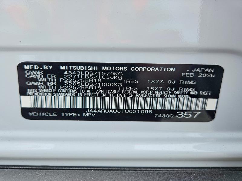 Продаж на аукціоні авто 2026 Mitsubishi Outlander Sport, vin: JA4ARUAU0TU021098, номер лоту: 56092926