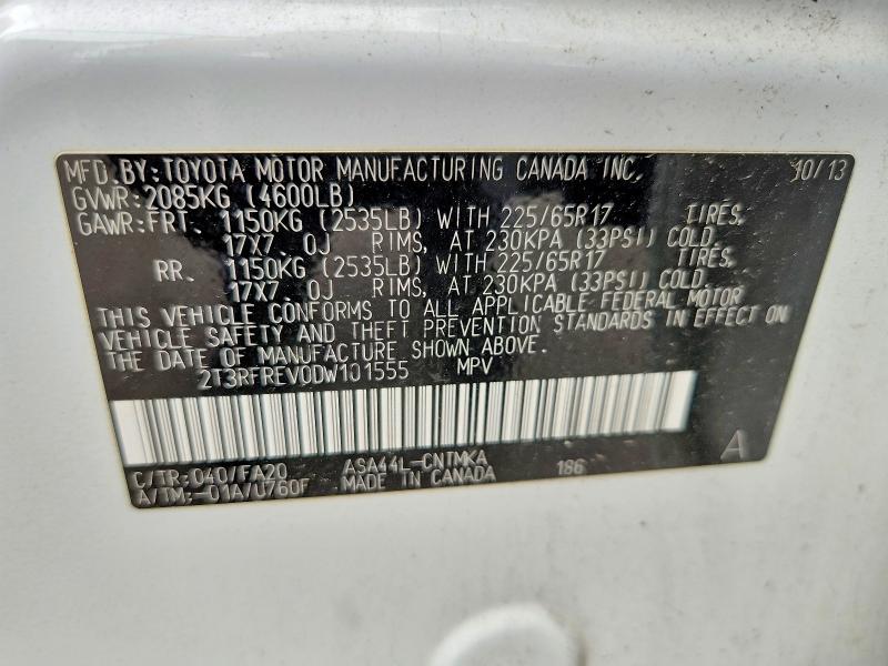 Aukcja sprzedaży 2013 Toyota Rav4, vin: 2T3RFREV0DW101555, numer aukcji: 56968516