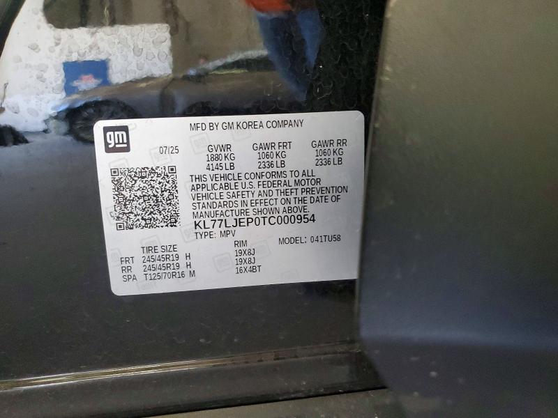 Aukcja sprzedaży 2026 Chevrolet Trax, vin: KL77LJEP0TC000954, numer aukcji: 56582846