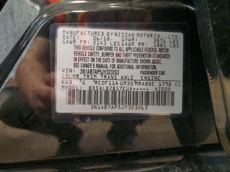 2018 Nissan Sentra მანქანა იყიდება აუქციონზე, vin: 3N1AB7AP5JY323263, აუქციონის ნომერი: 56093666