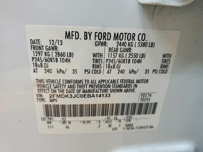 Продажа на аукционе авто 2014 Ford Edge, vin: 2FMDK3JC0EBA14133, номер лота: 55036266