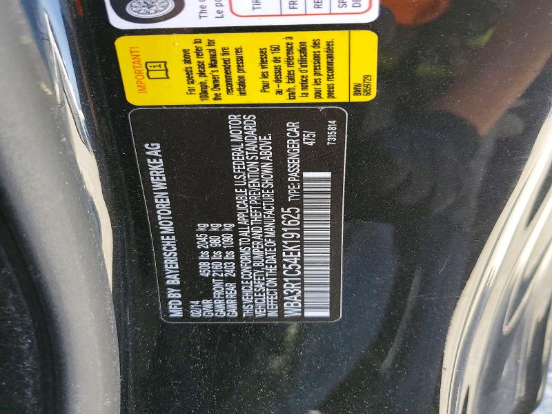 55529836 :رقم المزاد ، WBA3R1C54EK191625 vin ، 2014 Bmw 435 مزاد بيع