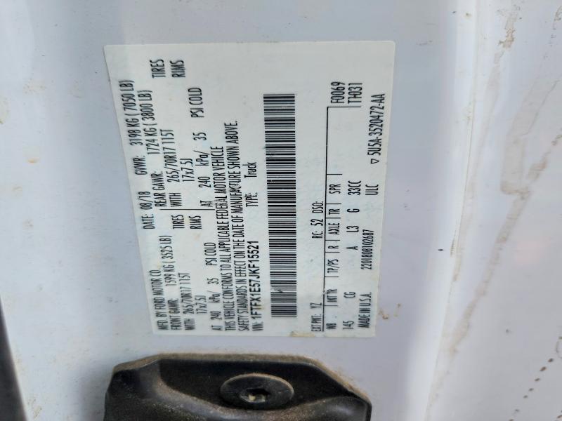 55537476 :رقم المزاد ، 1FTFX1E57JKF15521 vin ، 2018 Ford F150 مزاد بيع