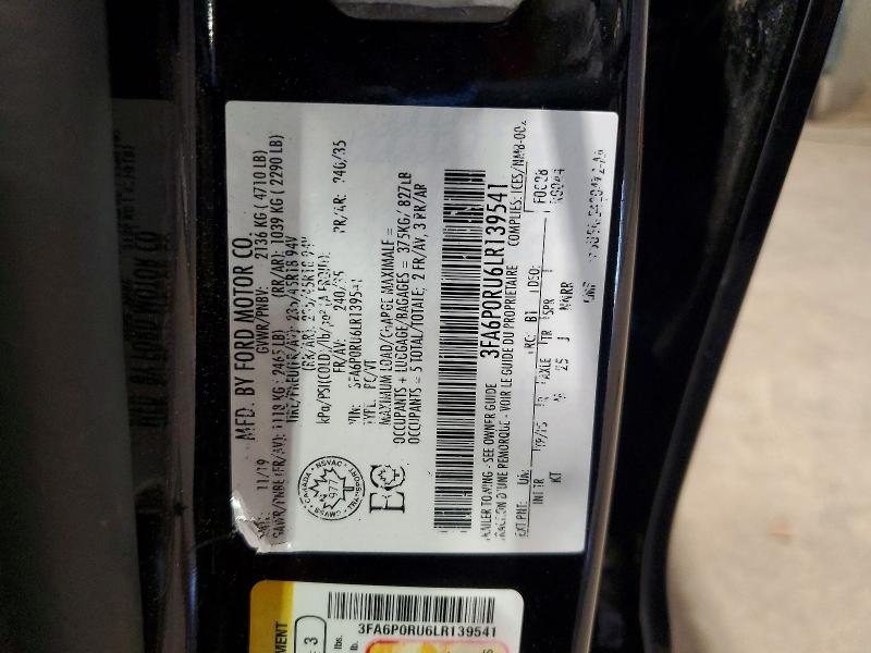 Продаж на аукціоні авто 2020 Ford Fusion, vin: 3FA6P0RU6LR139541, номер лоту: 57461496