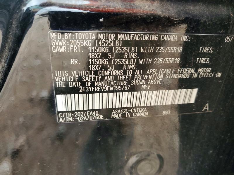 Aukcja sprzedaży 2015 Toyota Rav4, vin: 2T3YFREV9FW195787, numer aukcji: 58357696