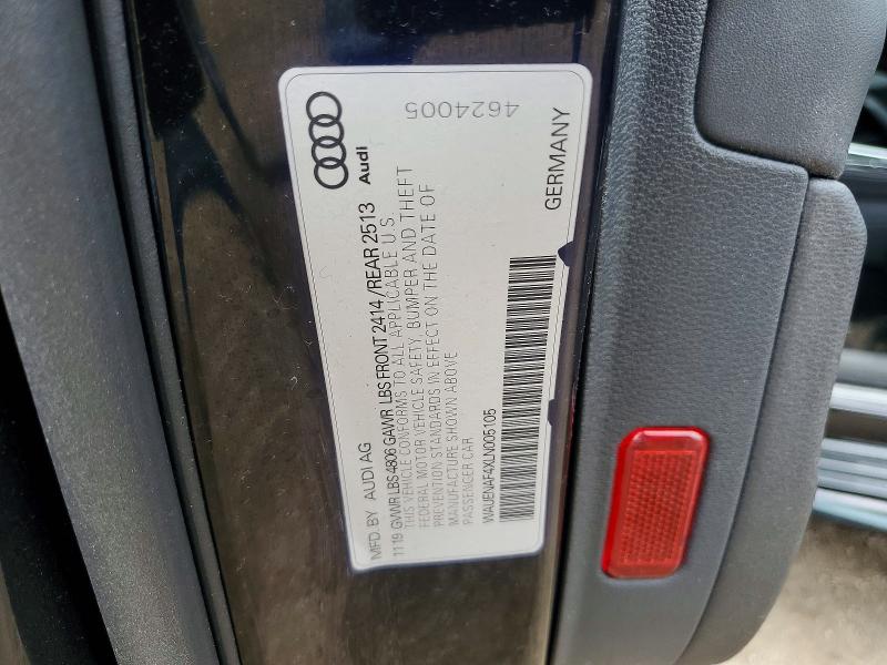 Продажа на аукционе авто 2020 Audi A4, vin: WAUENAF4XLN005105, номер лота: 58081856