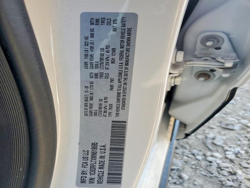 Продажа на аукционе авто 2021 Ram 1500, vin: 1C6SRFLTXMN619695, номер лота: 49012896