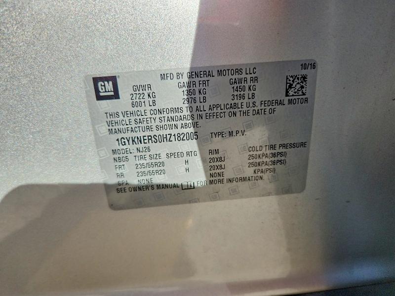 Aukcja sprzedaży 2017 Cadillac Xt5, vin: 1GYKNERS0HZ182005, numer aukcji: 57431256