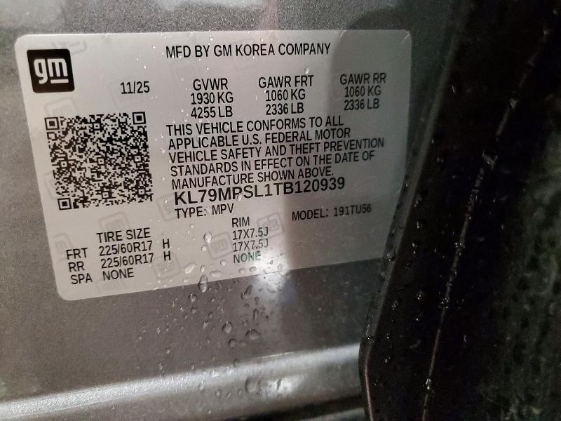 55275266 :رقم المزاد ، KL79MPSL1TB120939 vin ، 2026 Chevrolet Trailblazer مزاد بيع