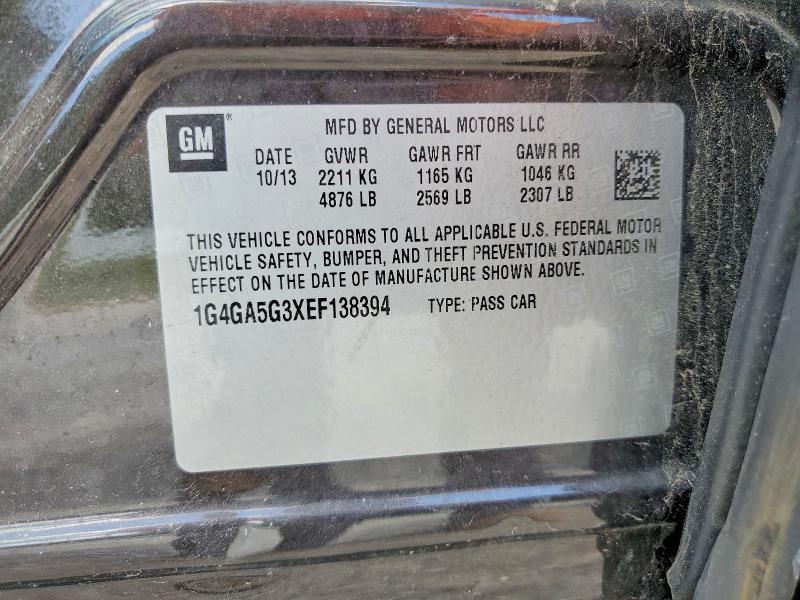 Aukcja sprzedaży 2014 Buick Lacrosse, vin: 1G4GA5G3XEF138394, numer aukcji: 57752316
