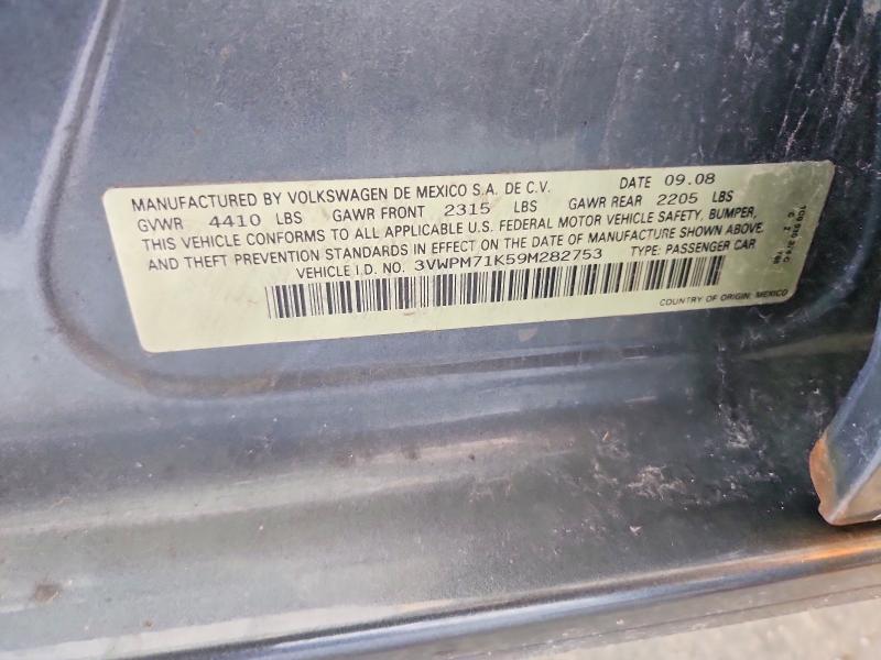 58062196 :رقم المزاد ، 3VWPM71K59M282753 vin ، 2009 Volkswagen Jetta مزاد بيع