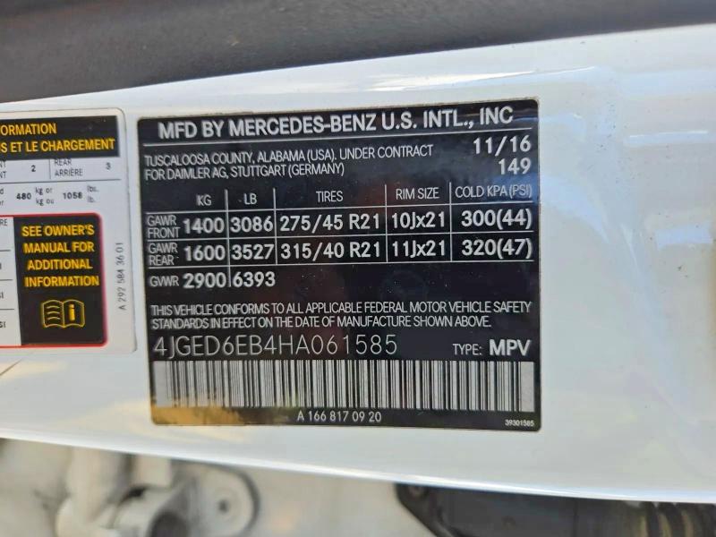 Продаж на аукціоні авто 2017 Mercedes-benz Gle Coupe, vin: 4JGED6EB4HA061585, номер лоту: 59210246