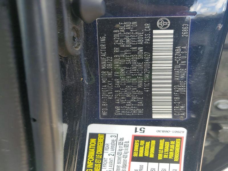 52053456 :رقم المزاد ، 4T1C11AK2PU084627 vin ، 2023 Toyota Camry مزاد بيع