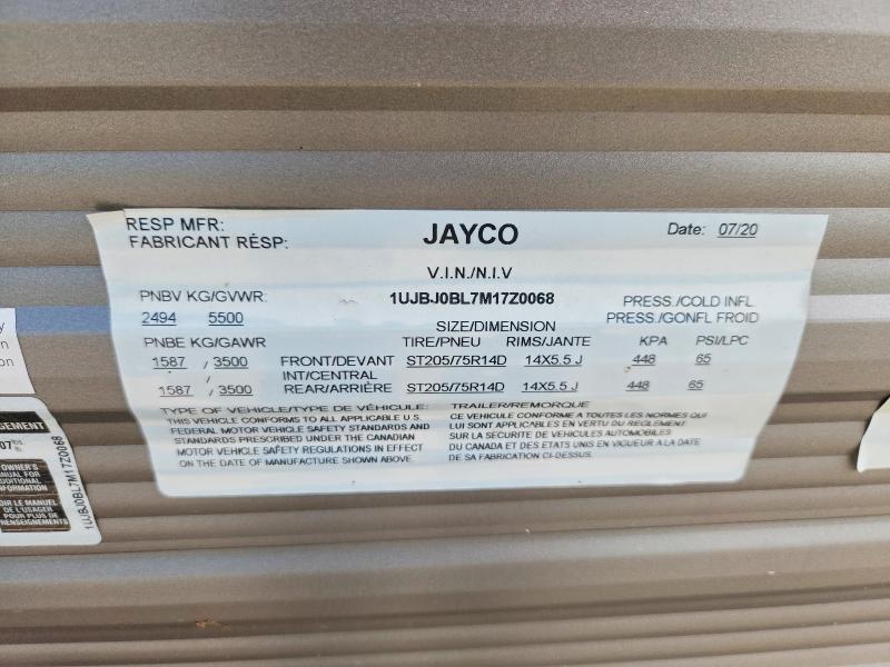 Aukcja sprzedaży 2021 Jayc Recreational Vehicle (rv), vin: 1UJBJ0BL7M17Z0068, numer aukcji: 59133286