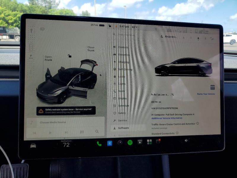 Продажа на аукционе авто 2024 Tesla Model 3, vin: 5YJ3E1EA5RF870296, номер лота: 56708816
