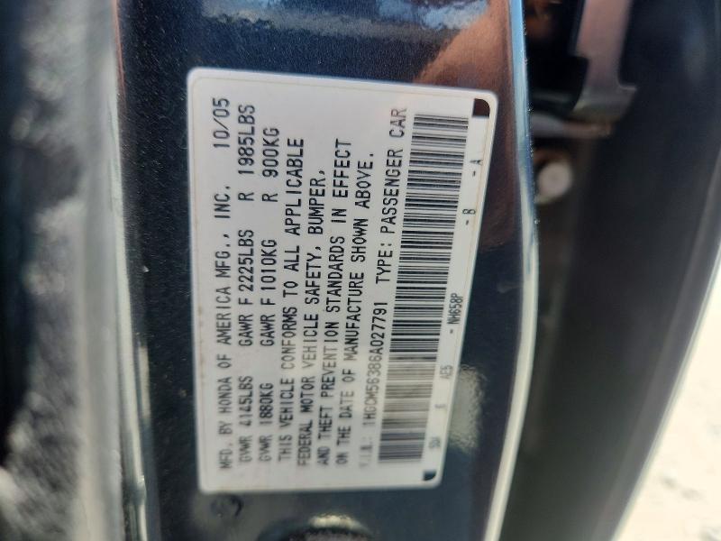 Продаж на аукціоні авто 2006 Honda Accord, vin: 1HGCM56386A027791, номер лоту: 58272746