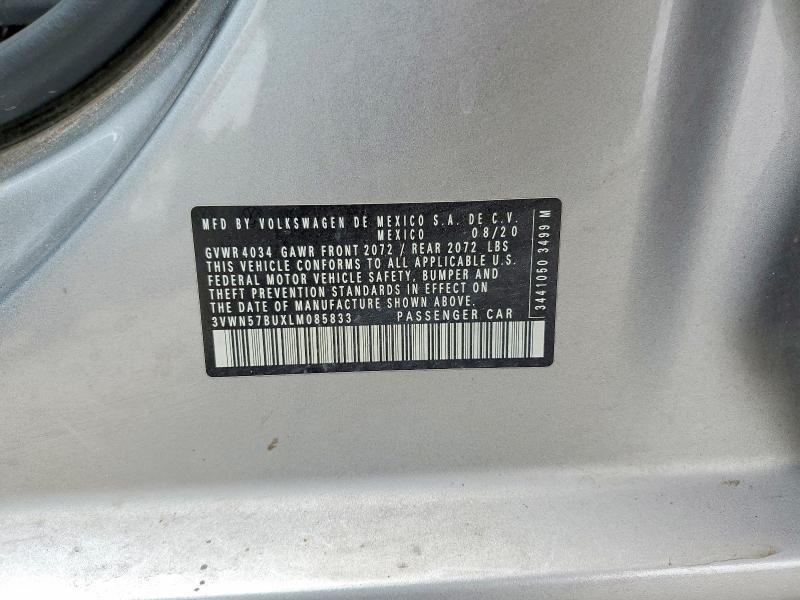 Продаж на аукціоні авто 2020 Volkswagen Jetta, vin: 3VWN57BUXLM085833, номер лоту: 57932746