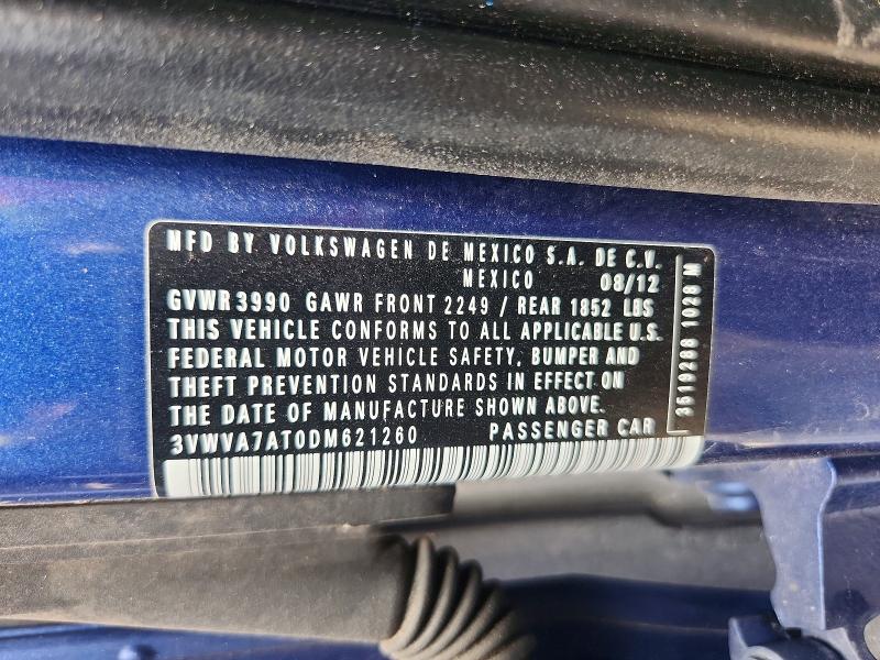 Aukcja sprzedaży 2013 Volkswagen Beetle, vin: 3VWVA7AT0DM621260, numer aukcji: 58920166