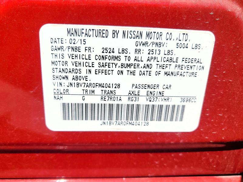 Продажа на аукционе авто 2015 Infiniti Q50, vin: JN1BV7AR0FM404128, номер лота: 55876366