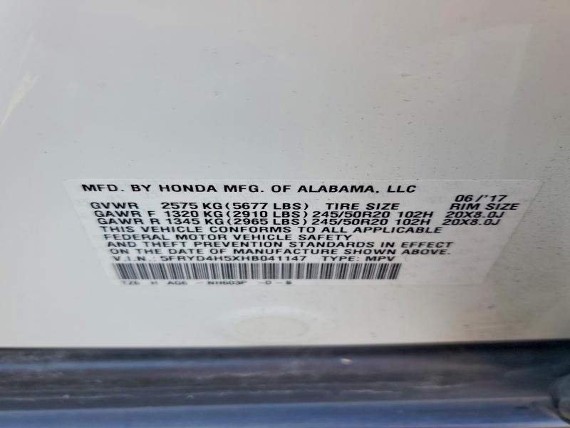 Aukcja sprzedaży 2017 Acura Mdx, vin: 5FRYD4H5XHB041147, numer aukcji: 57129096