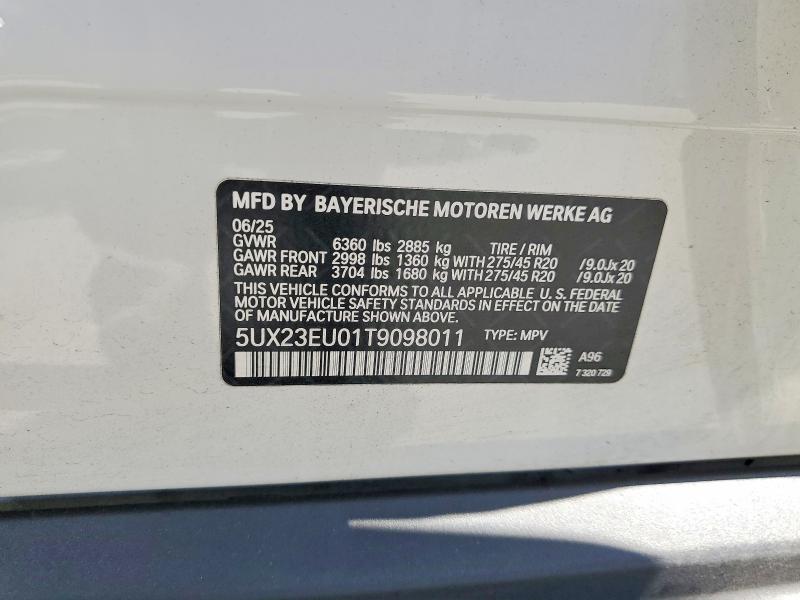 56378186 :رقم المزاد ، 5UX23EU01T9098011 vin ، 2026 Bmw X5 مزاد بيع