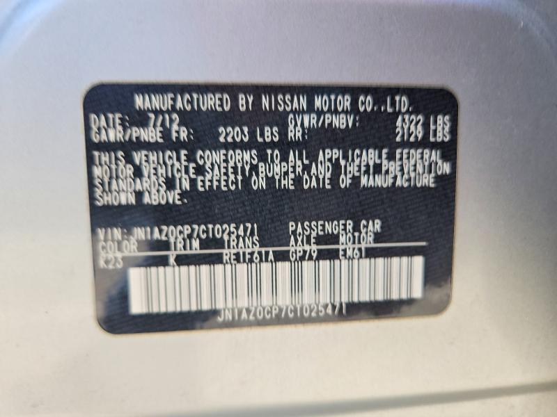 Продаж на аукціоні авто 2012 Nissan Leaf, vin: JN1AZ0CP7CT025471, номер лоту: 56716446