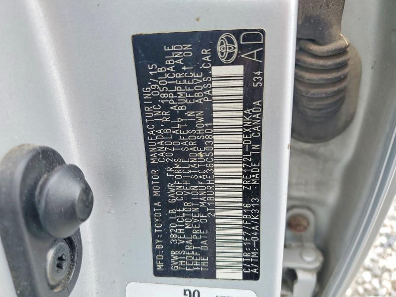 Продажа на аукционе авто 2016 Toyota Corolla, vin: 2T1BURHE3GC503801, номер лота: 57741546