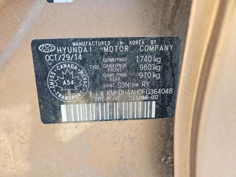 Aukcja sprzedaży 2015 Hyundai Elantra, vin: KMHDH4AH0FU364048, numer aukcji: 55755046