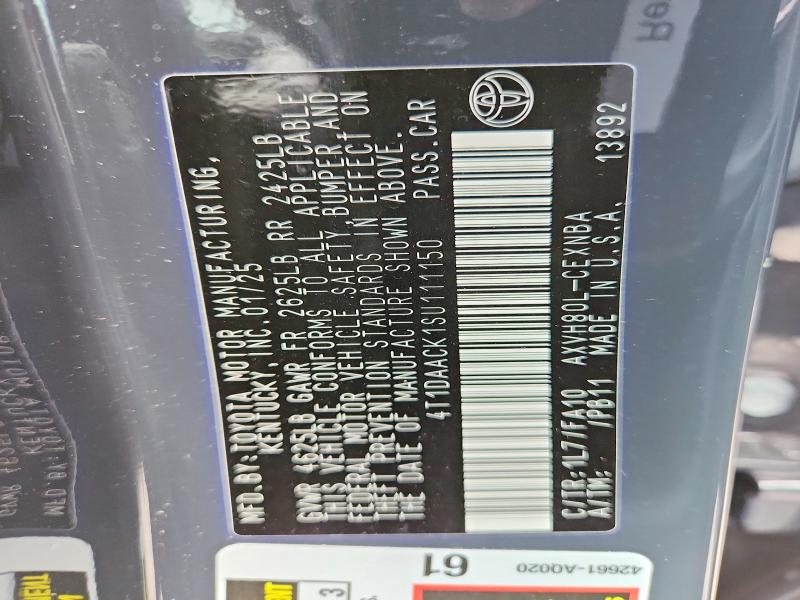 Aukcja sprzedaży 2025 Toyota Camry, vin: 4T1DAACK1SU111150, numer aukcji: 57171656