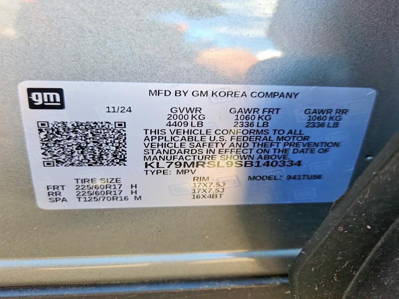 Продажа на аукционе авто 2025 Chevrolet Trailblazer, vin: KL79MRSL9SB140334, номер лота: 57010666